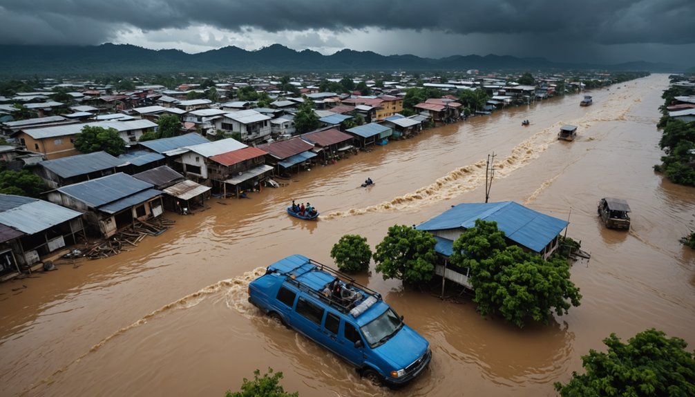 flooding at indonesia malaysia border