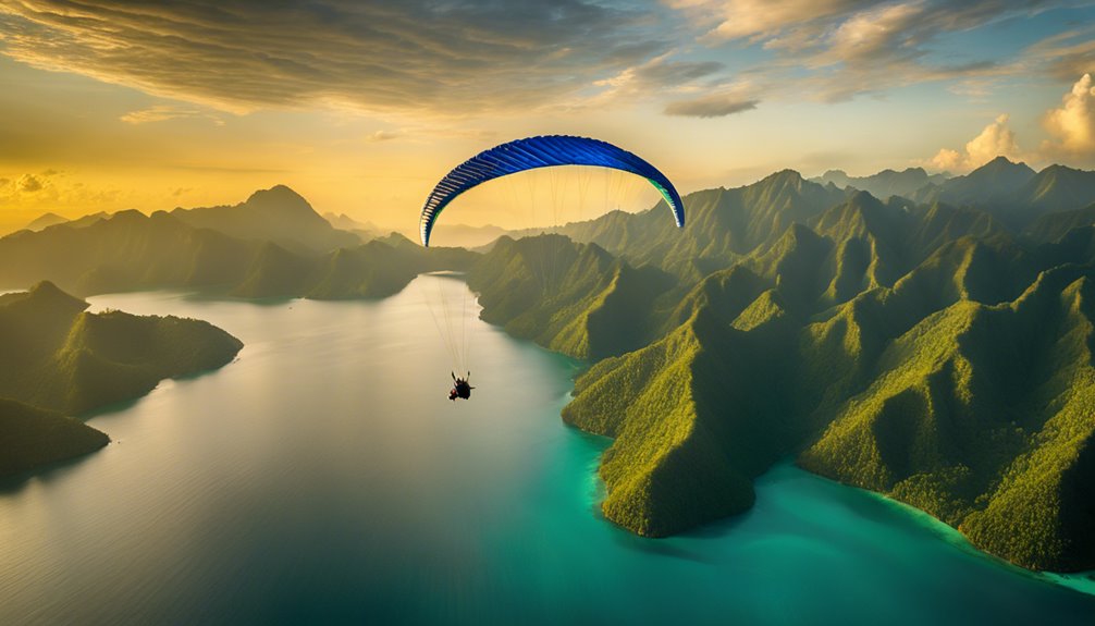 paragliding in papua s landscape