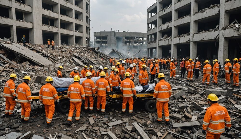 victims evacuated from collapse