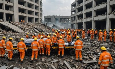 victims evacuated from collapse